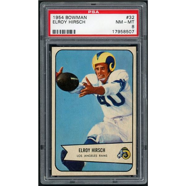 1954 Bowman #32 Elroy "Crazy Legs" Hirsch (PSA 8)