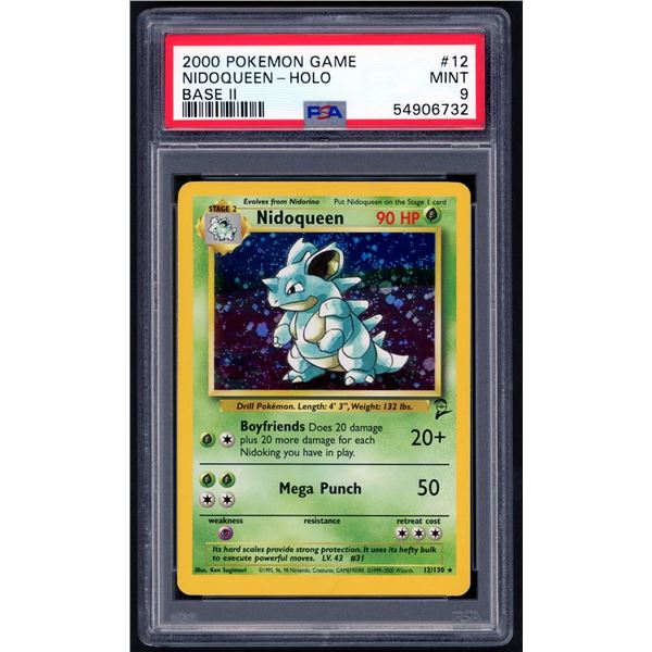 Pokemon 2000 Nidoqueen Holo Base Set 2 (PSA 9) MINT!