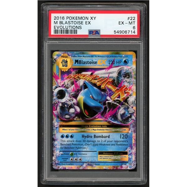 Pokemon: 2016 M Blastoise EX Evolutions (PSA 6)