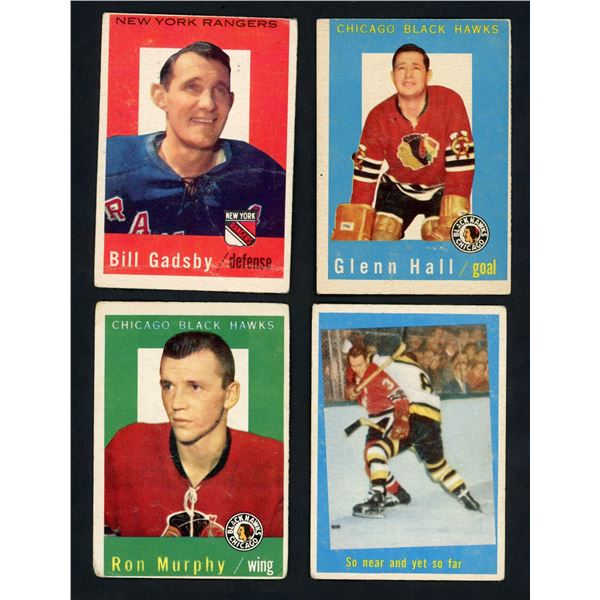 Lot of 4 x 1959-60 Topps Cards - Stars