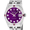 Image 1 : Rolex Mens Stainless Steel Diamond Lugs Purple Diamond & Ruby Datejust Wristwatc