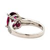 Image 3 : 2.56 ctw Oval Mixed Rubellite And Round Brilliant Cut Diamond Ring - 14KT White