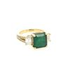 Image 2 : 5.50 ctw Emerald and Diamond Ring - 14KT Yellow Gold