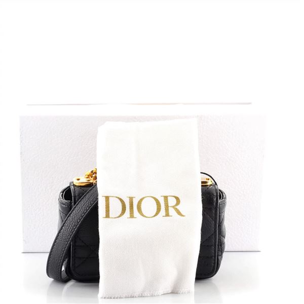 Christian Dior Caro Bag Cannage Quilt Calfskin Micro
