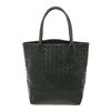 Image 1 : Bottega Veneta Green Leather Intrecciato Weave Open Tote Bag