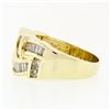 Image 6 : 14K Yellow Gold 2.1 ctw Channel Set Round & Baguette Diamond Wide Band Ring