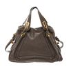 Image 1 : Chloe Dark Brown Pebbled Leather Medium Paraty Satchel Bag