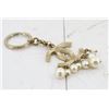 Image 2 : Chanel Gold-tone CC Logo Pearl Key Chain