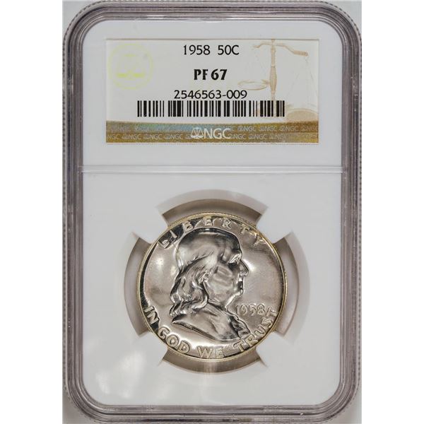 1958 Franklin Half Dollar Coin NGC PF67