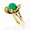Image 7 : Vintage Handmade 18k Yellow Gold Oval Jade Solitaire Ring