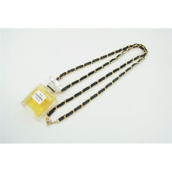Chanel Gold-tone No.5 Perfume Bottle Charm Necklace