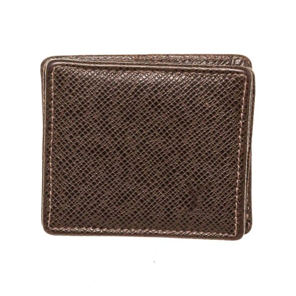 Louis Vuitton Black Leather Coin Case Taiga Wallet