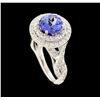 Image 4 : 1.59 ctw Tanzanite and Diamond Ring - 14KT White Gold