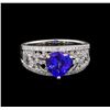 Image 2 : 14KT White Gold 2.18 ctw Tanzanite and Diamond Ring