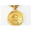 Image 2 : Chanel Vintage Gold-tone Metal 31 Rue Cambon Medallion on Long Double Link Chain