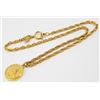 Image 5 : Chanel Vintage Gold-tone Metal 31 Rue Cambon Medallion on Long Double Link Chain