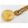 Image 6 : Chanel Vintage Gold-tone Metal 31 Rue Cambon Medallion on Long Double Link Chain