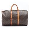 Image 2 : Louis Vuitton Brown Monogram Canvas Leather Keepall 50 cm Duffle Bag