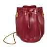 Image 1 : Saint Laurent Burgundy Smooth Leather Talitha Bucket Bag