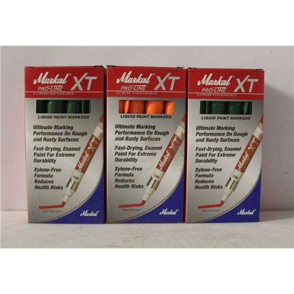 3 BOXES OF MARKAL PROLINE XT LIQUID PAINT MARKERS