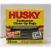 Image 1 : HUSKY BOX OF 32 CONTRACTOR CLEAN-UP BAGS