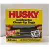 Image 1 : HUSKY BOX OF 32 CONTRACTOR CLEAN-UP BAGS