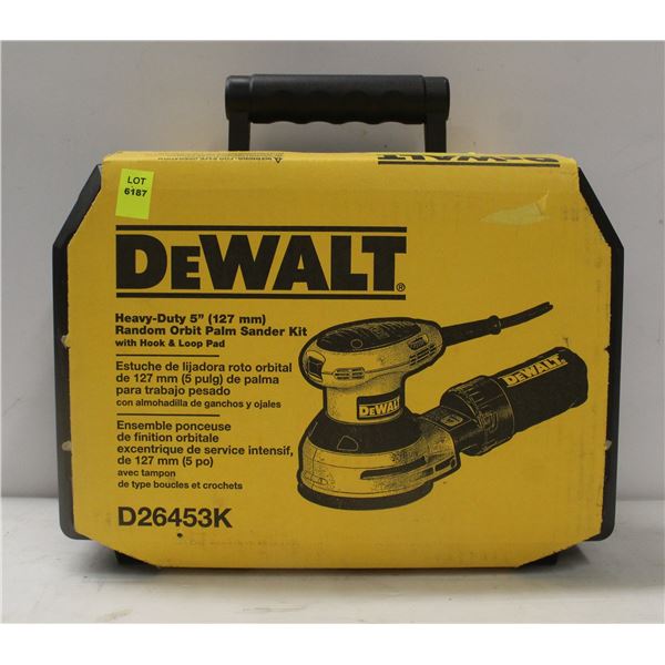 NEW DEWALT HEAVY DUTY 5" RANDOM ORBIT PALM SANDER KIT