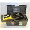 RUBBERMAID TOOL BOX WITH ASSORTED TOOLS