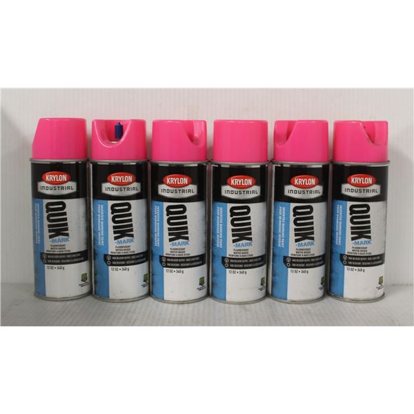 6 BOTTLES KRYLON QUIK-MARK INVERTED MARKING PAINT