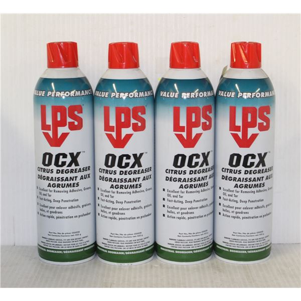 4 CANS OF LPS OCX CITRUS DEGREASER