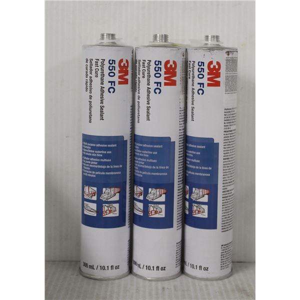 LOT OF 3 3M 550 FC POLYURETHANE ADHESIVE SEALANT