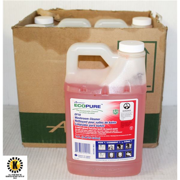 4 BOTTLES OF AVMOR ECOPURE E750 WASHROOM CLEANER