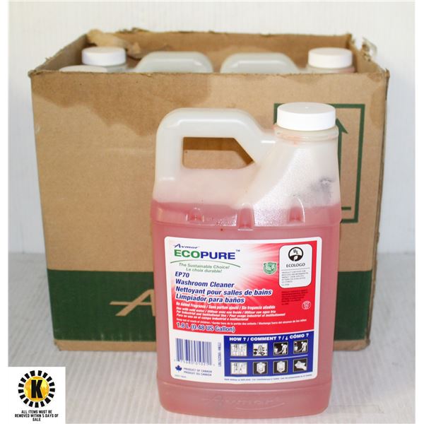 4 BOTTLES OF AVMOR ECOPURE E750 WASHROOM CLEANER