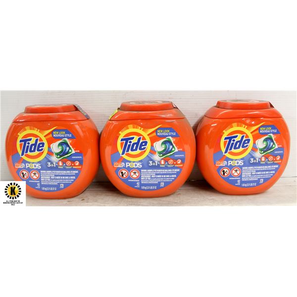 3 NEW CONTAINERS OF TIDE PODS 3-1  WITH 42PCS PER