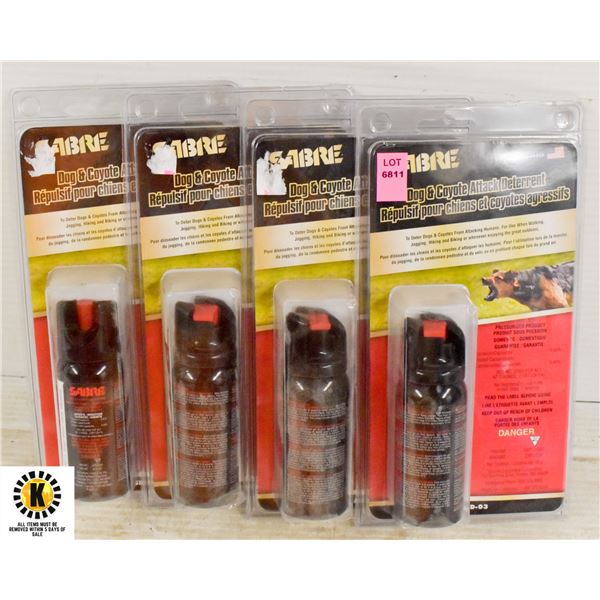 LOT OF 4 SABRE DOG & COYOTE ATTACK DETERRENT