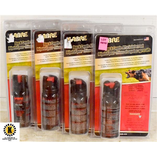 LOT OF 4 SABRE DOG & COYOTE ATTACK DETERRENT