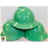 Image 1 : LOT OF 3 GREEN HARDHATS