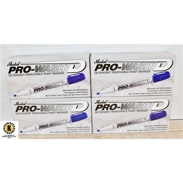 4 BOXES OF MARKAL PRO-WASH D PAINT MARKER