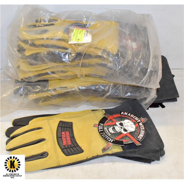 12 PAIR ANARCHY FULL WELDING GLOVES WITH GAUNTLET