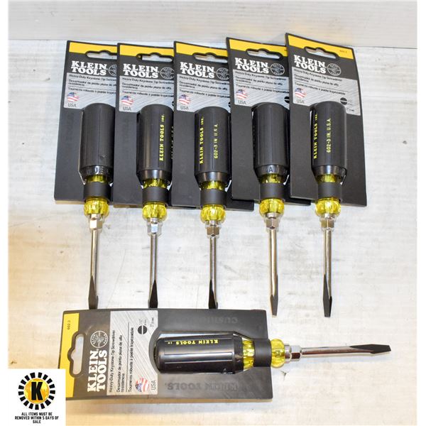 6 KLEIN TOOLS 7/32"X3" KEYSTONE SCREWDRIVER