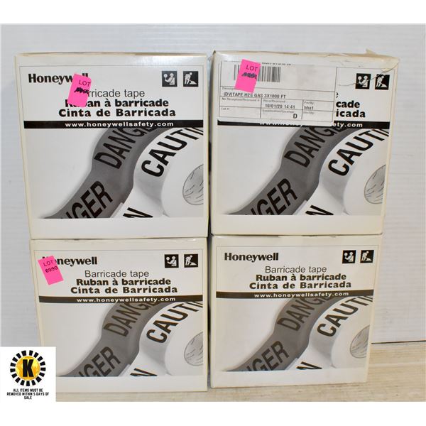 4 BOXES OF HONEYWELL BARRICADE TAPE