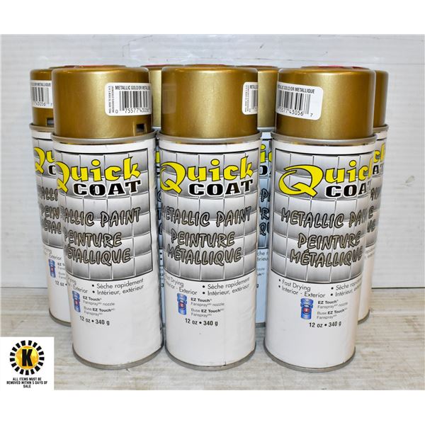 7 CANS OF QUICK COAT METALLIC PAINT CAN