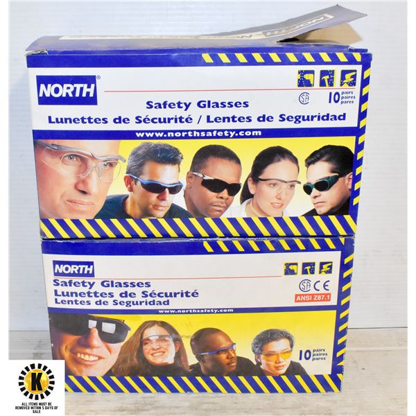 14 PAIRS OF NORTH SAFETY GLASSES