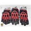 3 PAIRS OF RED GREASE MONKEY WORK GLOVES