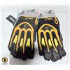 2 PAIRS OF YELLOW GREASE MONKEY WORK GLOVES