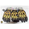 Image 1 : 3 PAIRS OF YELLOW GREASE MONKEY WORK GLOVES