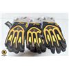 Image 1 : 3 PAIRS OF YELLOW GREASE MONKEY WORK GLOVES