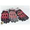 Image 1 : 3 PAIRS OF RED GREASE MONKEY WORK GLOVES