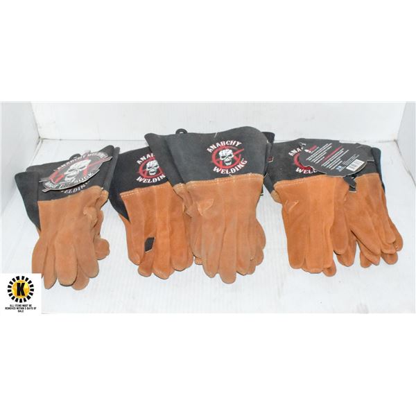 6 PAIRS OF ANARACHY WELDING HOTROD GLOVES