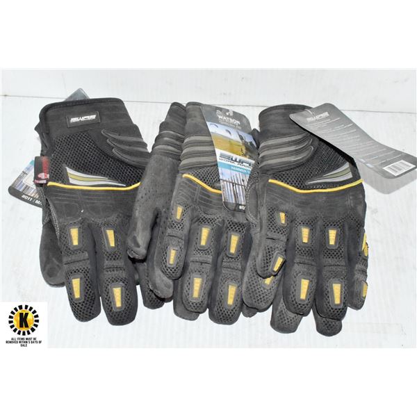 PAIR OF 3 HAMMER TIME WORK GLOVES